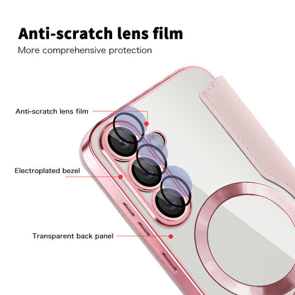 Capa MagSafe para Samsung Galaxy S25+ S936, Techsuit, SmartMag Book, Rosa