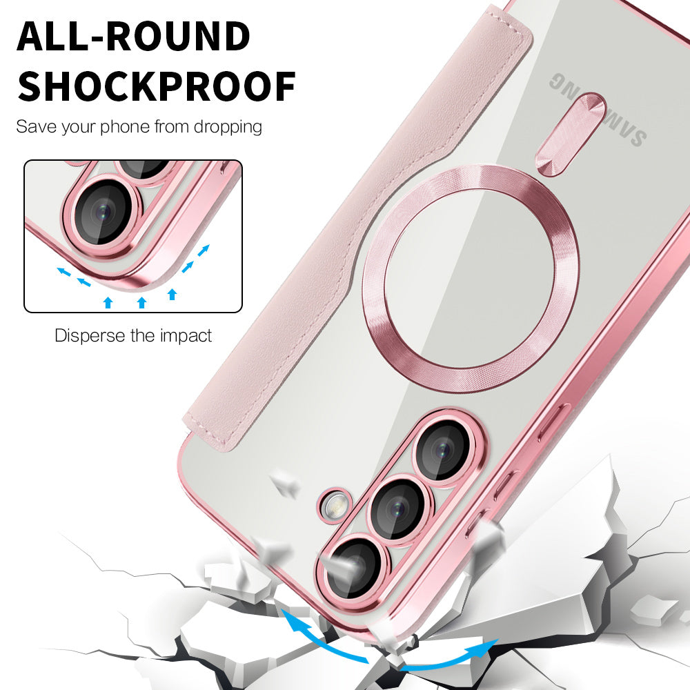 Capa MagSafe para Samsung Galaxy S25+ S936, Techsuit, SmartMag Book, Rosa