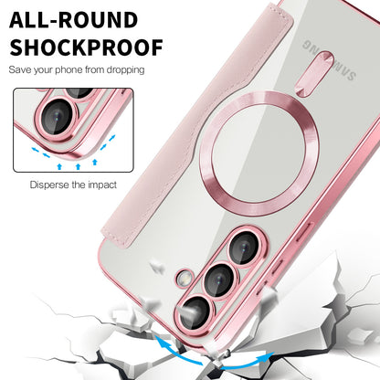 Capa MagSafe para Samsung Galaxy S25+ S936, Techsuit, SmartMag Book, Rosa