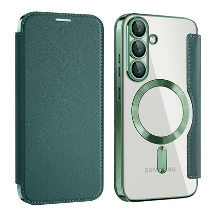Capa MagSafe para Samsung Galaxy S25+ S936, Techsuit, SmartMag Book, Verde