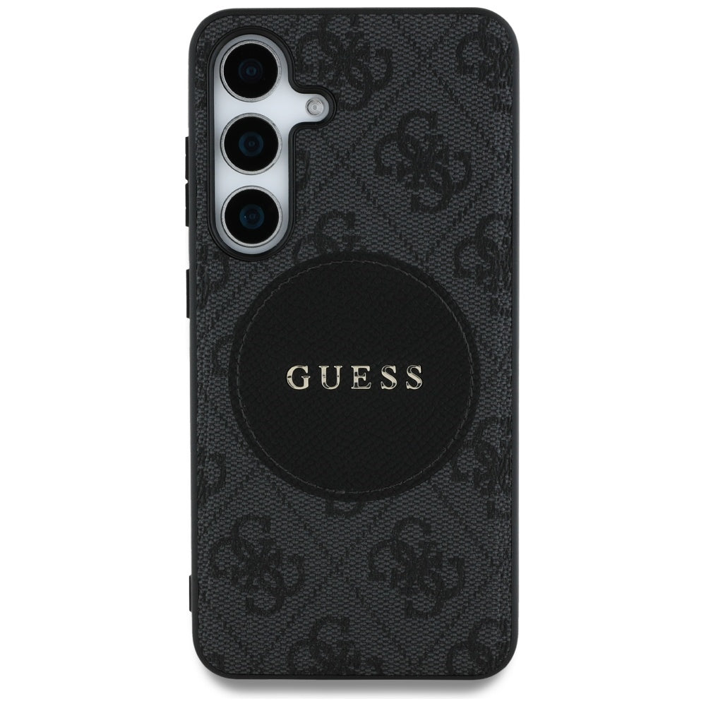 Capa MagSafe para Samsung Galaxy S25 S931, Guess, 4G Circle Classic Logo, Preta