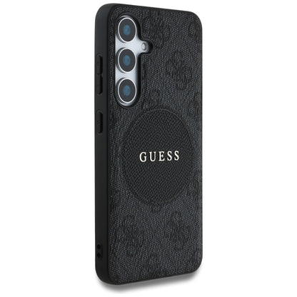 Capa MagSafe para Samsung Galaxy S25 S931, Guess, 4G Circle Classic Logo, Preta