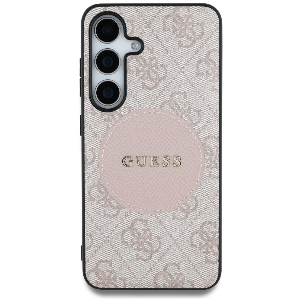 Capa MagSafe para Samsung Galaxy S25 S931, Guess, 4G Circle Classic Logo, Rosa