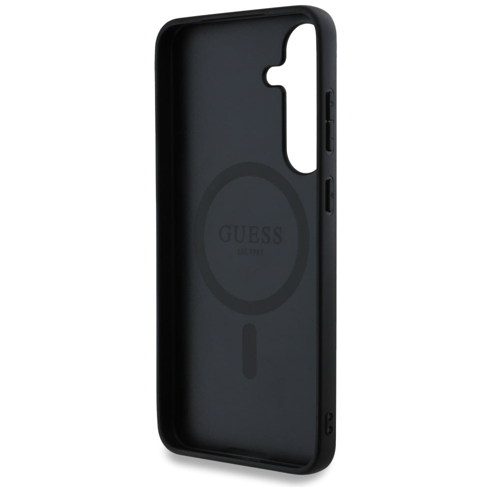 Capa MagSafe para Samsung Galaxy S25 S931, Guess, 4G Ring Classic Logo, Preta