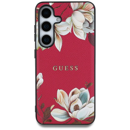 Capa MagSafe para Samsung Galaxy S25 S931, Guess, Grained Flowers, Fucsia