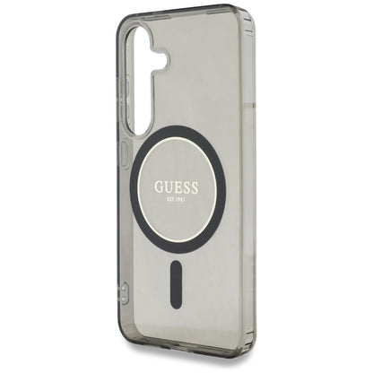 Capa MagSafe para Samsung Galaxy S25 S931, Guess, IML Glitter Circle, Preta
