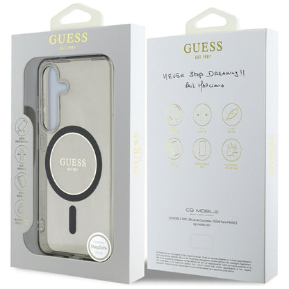 Capa MagSafe para Samsung Galaxy S25 S931, Guess, IML Glitter Circle, Preta
