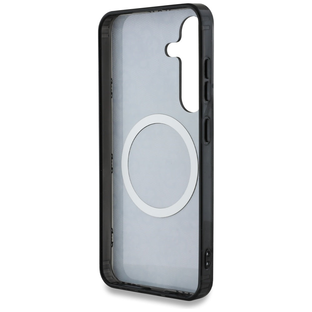 Capa MagSafe para Samsung Galaxy S25 S931, Guess, IML Peony On 4G Background, Preta