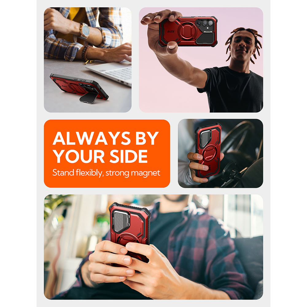 MagSafe Case for Samsung Galaxy S25 S931, i-Blason, ArmorBox, Red