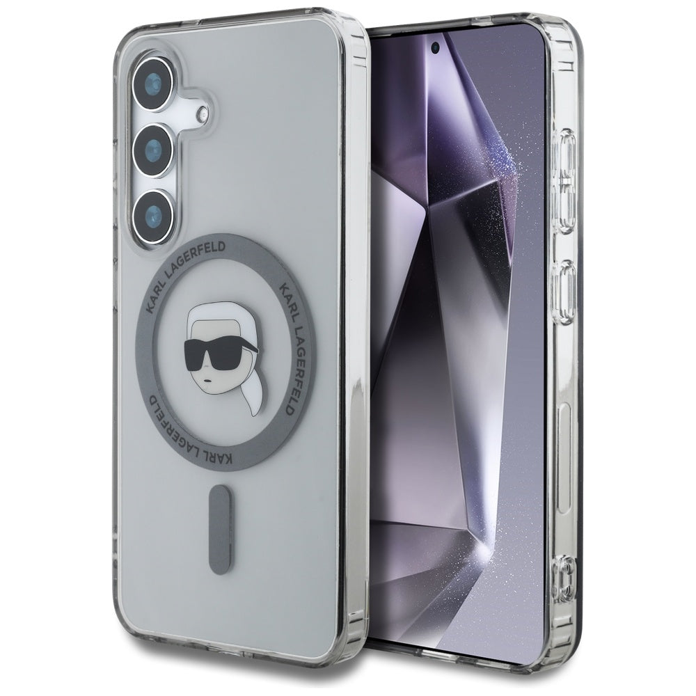 MagSafe Case for Samsung Galaxy S25 S931, Karl Lagerfeld, IML Karl's Head, Black