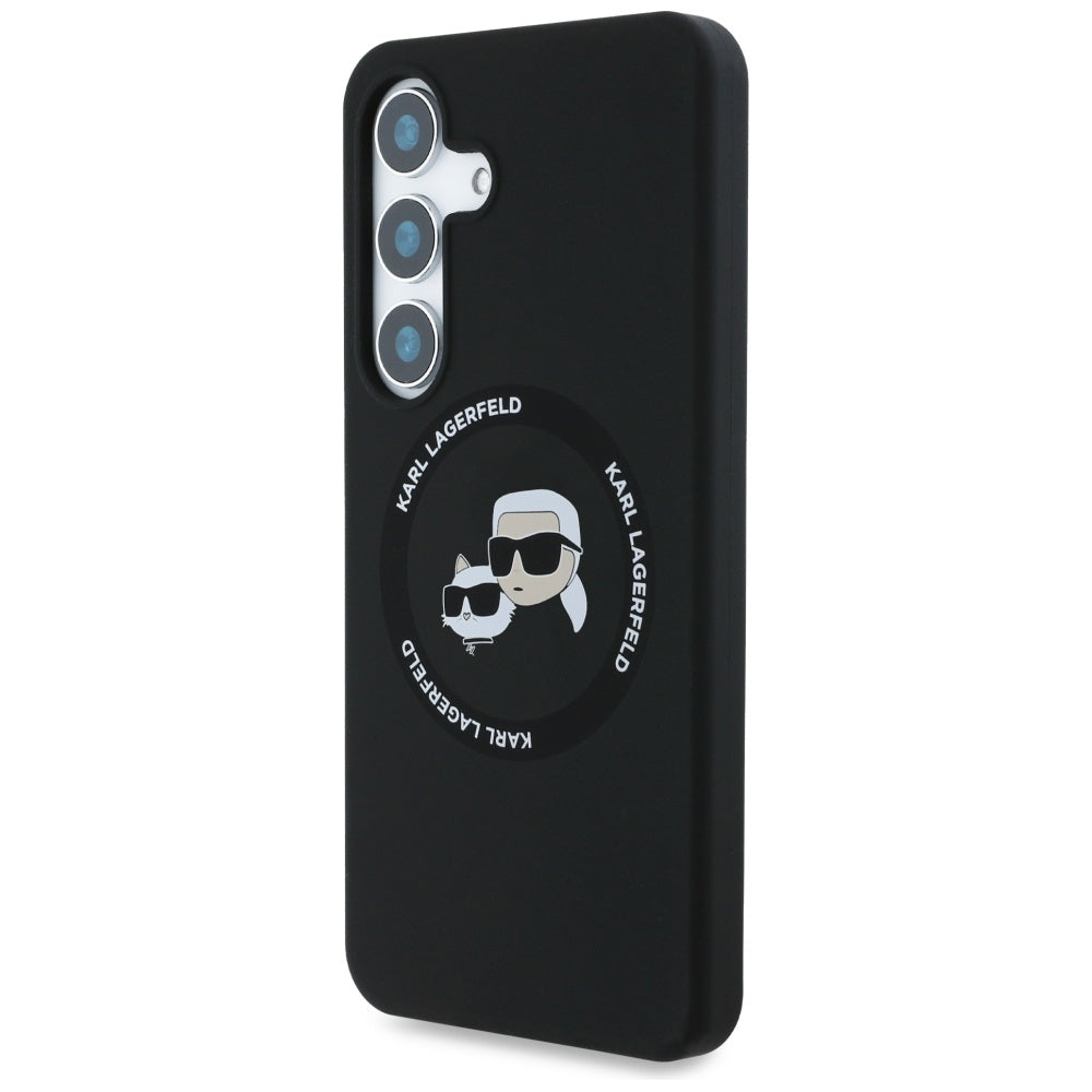 Capa MagSafe para Samsung Galaxy S25 S931, Karl Lagerfeld, Silicone Double Heads, Preta