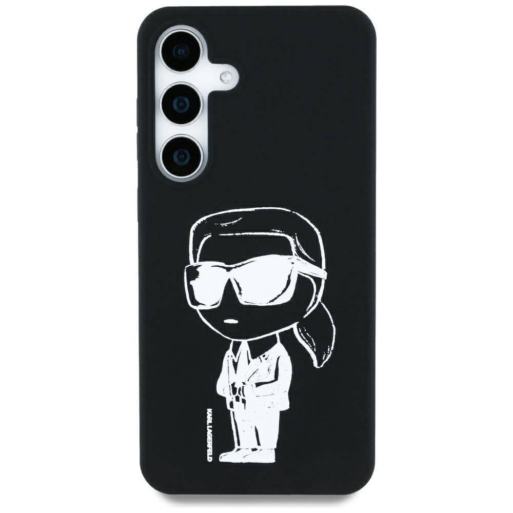 Capa MagSafe para Samsung Galaxy S25 S931, Karl Lagerfeld, Silicone Graffiti, Preta