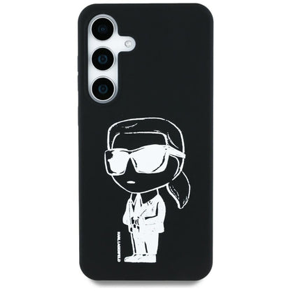 Capa MagSafe para Samsung Galaxy S25 S931, Karl Lagerfeld, Silicone Graffiti, Preta