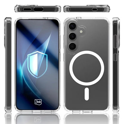Capa MagSafe para Samsung Galaxy S25 S931 / S24 S921, 3MK, Armor MagCase, Transparente