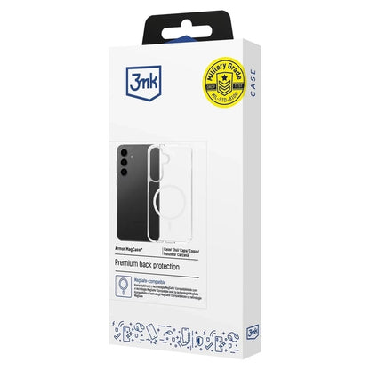Capa MagSafe para Samsung Galaxy S25 S931 / S24 S921, 3MK, Armor MagCase, Transparente