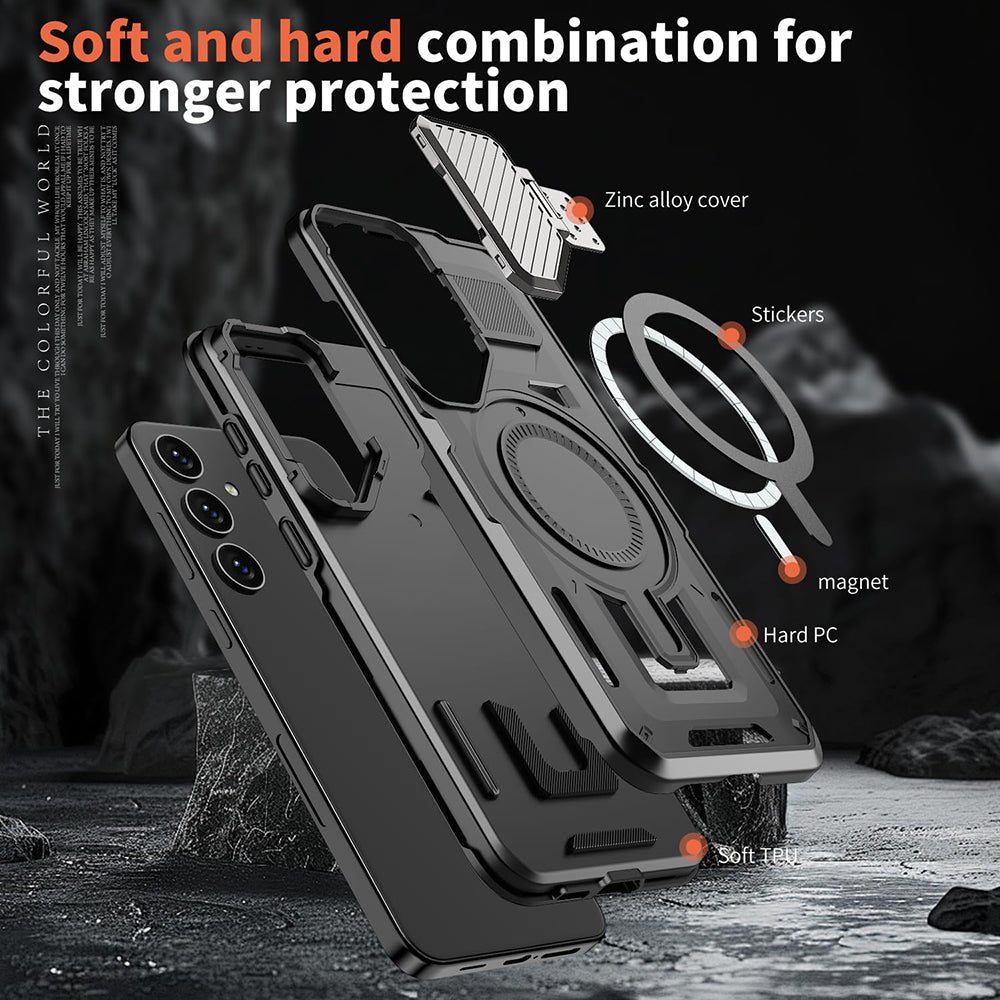 Capa MagSafe para Samsung Galaxy S25 S931 / S24 S921, Techsuit, CamVault, Preta