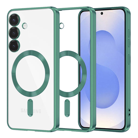 Capa MagSafe para Samsung Galaxy S25 S931, Techsuit, Luxury Crystal, Verde Claro