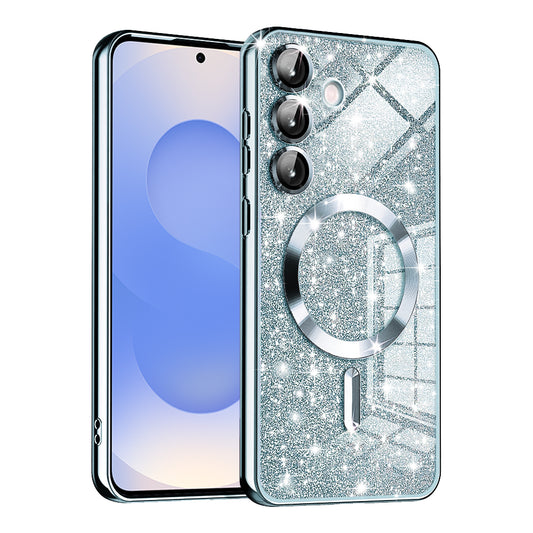 Capa MagSafe para Samsung Galaxy S25 S931, Techsuit, Luxury Glitter, Azul