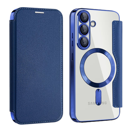 Capa MagSafe para Samsung Galaxy S25 S931, Techsuit, SmartMag Book, Azul