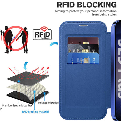 Capa MagSafe para Samsung Galaxy S25 S931, Techsuit, SmartMag Book, Azul