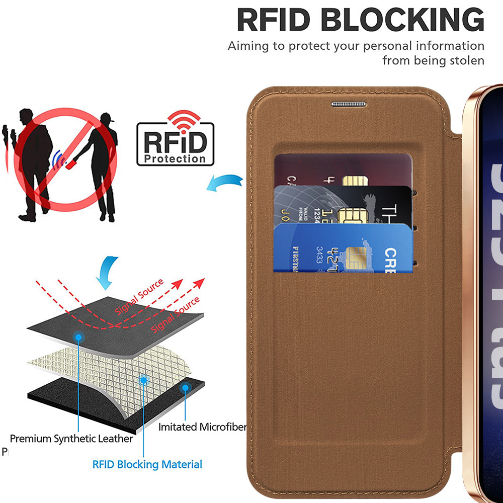 Capa MagSafe para Samsung Galaxy S25 S931, Techsuit, SmartMag Book, Castanha