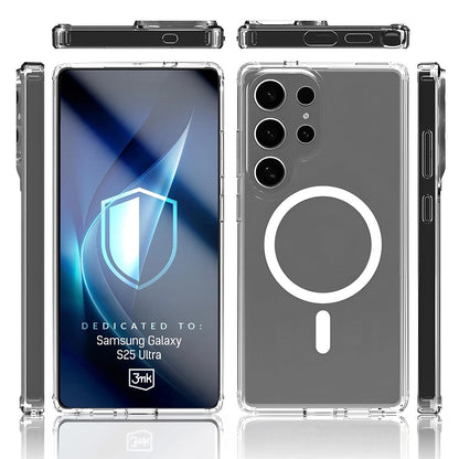 Capa MagSafe para Samsung Galaxy S25 Ultra S938, 3MK, Armor MagCase, Transparente