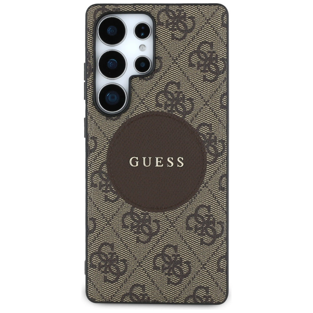 Capa MagSafe para Samsung Galaxy S25 Ultra S938, Guess, 4G Circle Classic Logo, Castanho
