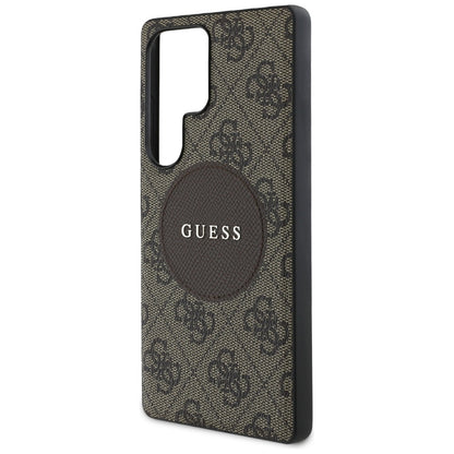 Capa MagSafe para Samsung Galaxy S25 Ultra S938, Guess, 4G Circle Classic Logo, Castanho