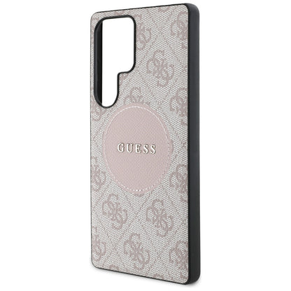 Capa MagSafe para Samsung Galaxy S25 Ultra S938, Guess, 4G Circle Classic Logo, Rosa