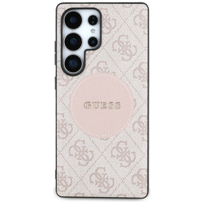 Capa MagSafe para Samsung Galaxy S25 Ultra S938, Guess, 4G Circle Classic Logo, Rosa
