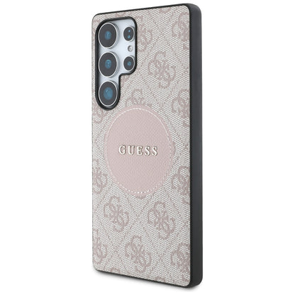 Capa MagSafe para Samsung Galaxy S25 Ultra S938, Guess, 4G Circle Classic Logo, Rosa