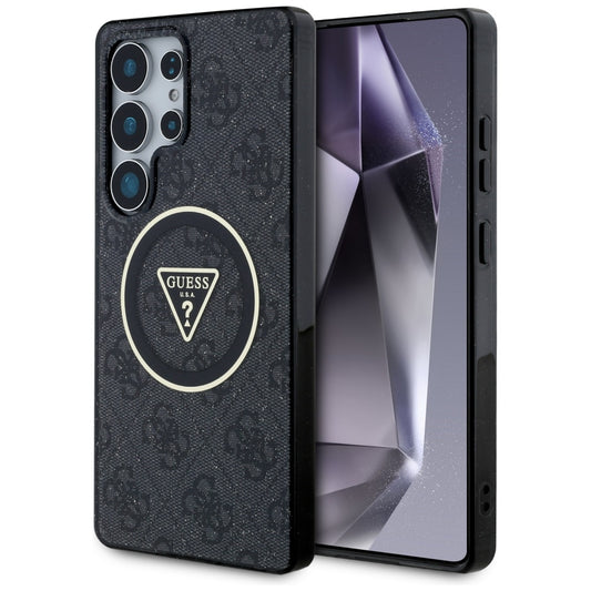 Capa MagSafe para Samsung Galaxy S25 Ultra S938, Guess, IML Glitter 4G Circle Triangle, Preta
