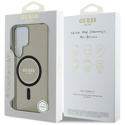 Capa MagSafe para Samsung Galaxy S25 Ultra S938, Guess, IML Glitter Circle, Preta