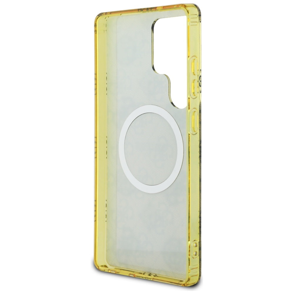 Capa MagSafe para Samsung Galaxy S25 Ultra S938, Guess, IML Peony On 4G Background, Marrom