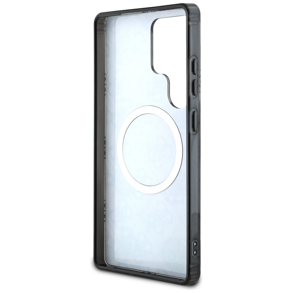 Capa MagSafe para Samsung Galaxy S25 Ultra S938, Guess, IML Peony On 4G Background, Preta