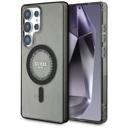 Capa MagSafe para Samsung Galaxy S25 Ultra S938, Guess, IML Rhinestone, Preta