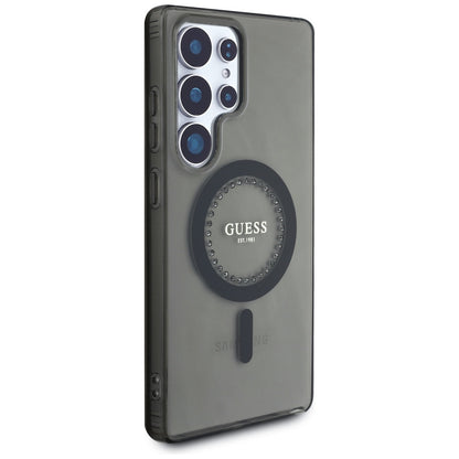 Capa MagSafe para Samsung Galaxy S25 Ultra S938, Guess, IML Rhinestone, Preta