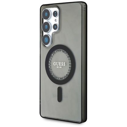 Capa MagSafe para Samsung Galaxy S25 Ultra S938, Guess, IML Rhinestone, Preta