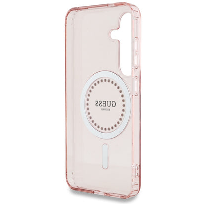 Capa MagSafe para Samsung Galaxy S25 S931, Guess, IML Rhinestone, Rosa
