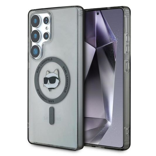 Capa MagSafe para Samsung Galaxy S25 Ultra S938, Karl Lagerfeld, IML Choupette's Head, Preta.