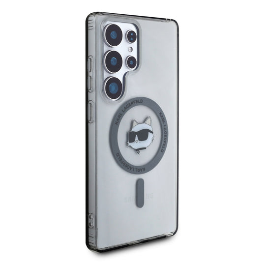 Capa MagSafe para Samsung Galaxy S25 Ultra S938, Karl Lagerfeld, IML Choupette's Head, Preta.