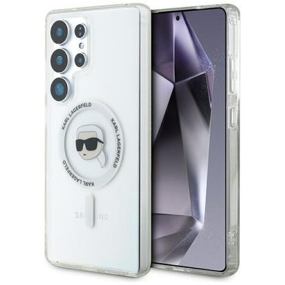 MagSafe Case for Samsung Galaxy S25 Ultra S938, Karl Lagerfeld, IML Karl's Head, White