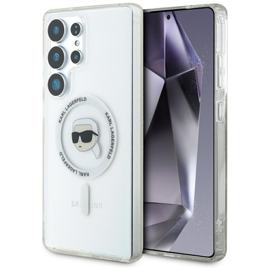 Capa MagSafe para Samsung Galaxy S25 Ultra S938, Karl Lagerfeld, IML Karl's Head, Branca
