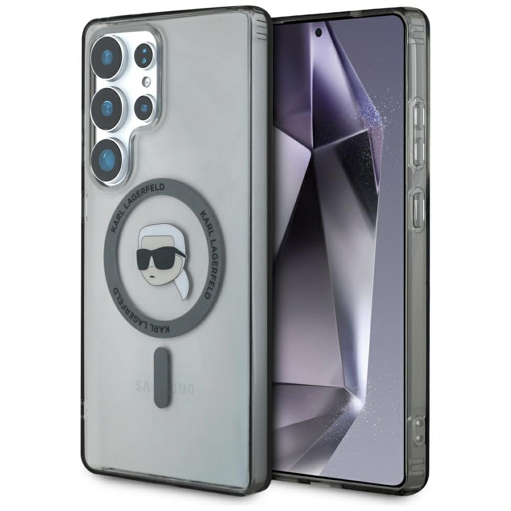 Capa MagSafe para Samsung Galaxy S25 Ultra S938, Karl Lagerfeld, IML Karl's Head, Preta