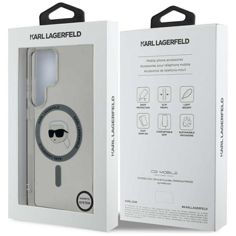 Capa MagSafe para Samsung Galaxy S25 Ultra S938, Karl Lagerfeld, IML Karl's Head, Preta