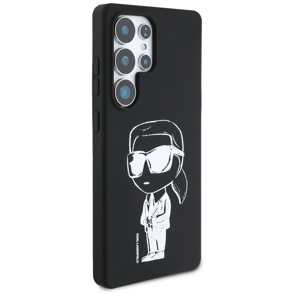 Capa MagSafe para Samsung Galaxy S25 Ultra S938, Karl Lagerfeld, Silicone Graffiti, Preta