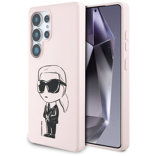 Capa MagSafe para Samsung Galaxy S25 Ultra S938, Karl Lagerfeld, Silicone Graffiti, Rosa