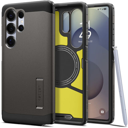 Capa MagSafe para Samsung Galaxy S25 Ultra S938, Spigen, Tough Armor, Cinza