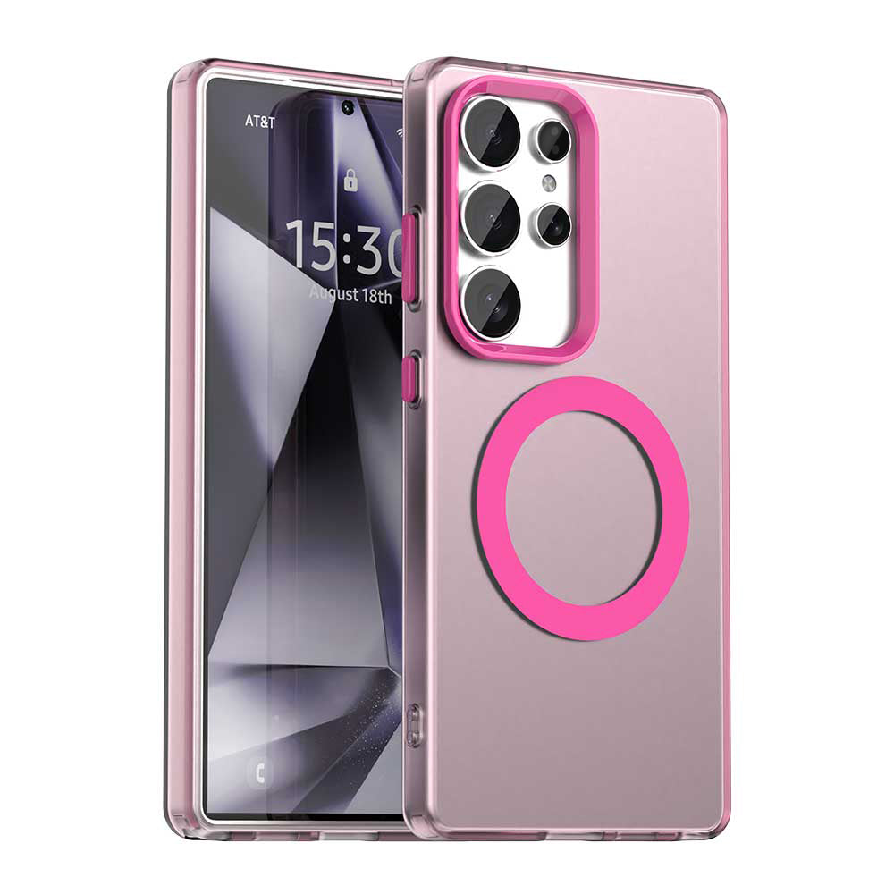 Capa MagSafe para Samsung Galaxy S25 Ultra S938, Techsuit, CandyCase, Rosa