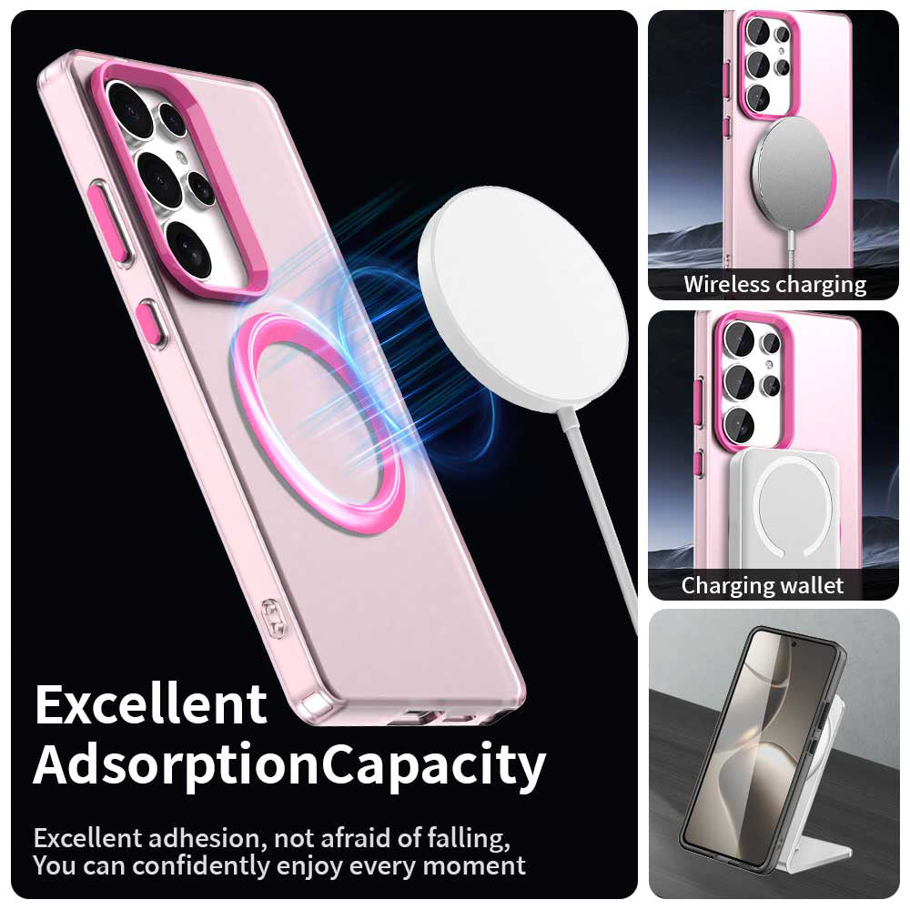Capa MagSafe para Samsung Galaxy S25 Ultra S938, Techsuit, CandyCase, Rosa